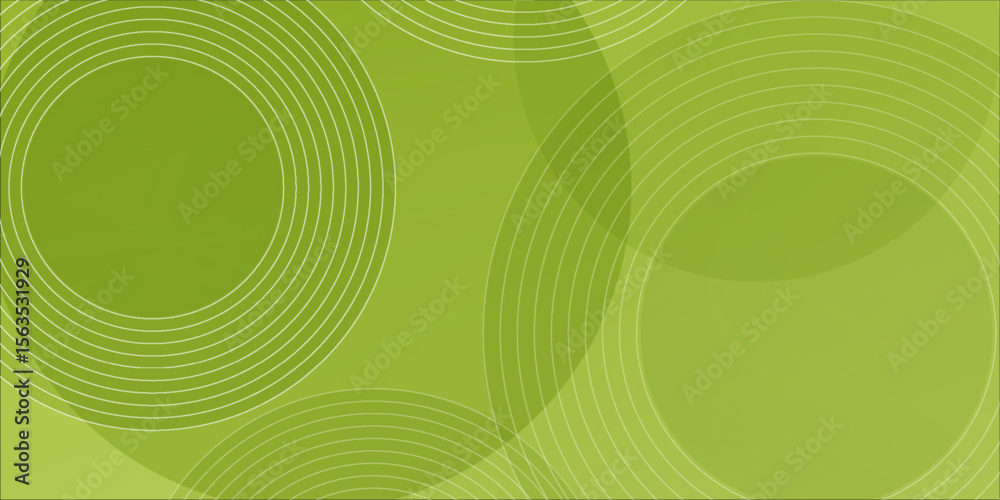 Poster minimalist soft abstract background in gradient green and white tones with circles. circle effect st