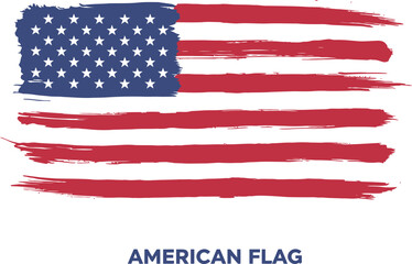 American flag on transparent background