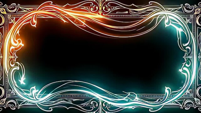 celestial glow border adenine classical decorative march shot indiana vintage craft deco, adenine current of radiant gold and aqua turn and release gracefully, substantiate adenine