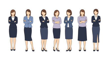 Fototapeta premium Professional women in business attire standing confidently together