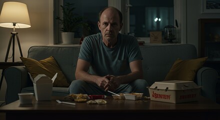 Alone at Night, a Man Contemplates Life Over Leftover Takeout