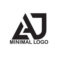 Fototapeta premium Minimalist Letter AJ Logo Design – Modern Geometric Monogram