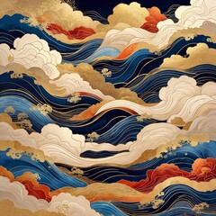 sea waves seamless pattern
