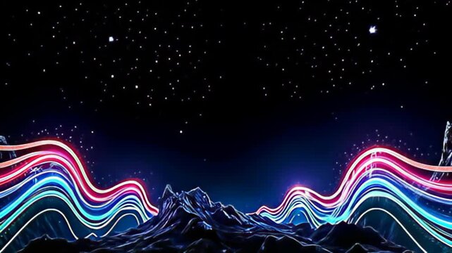 Digital glitch Border Frame pulsing in wave patterns intertwines with streams of electric hues, skimming through the frame's edges with a flickering intensity reminiscent of shooting stars,