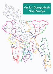 Detailed Map of Bangladesh Showing Divisions