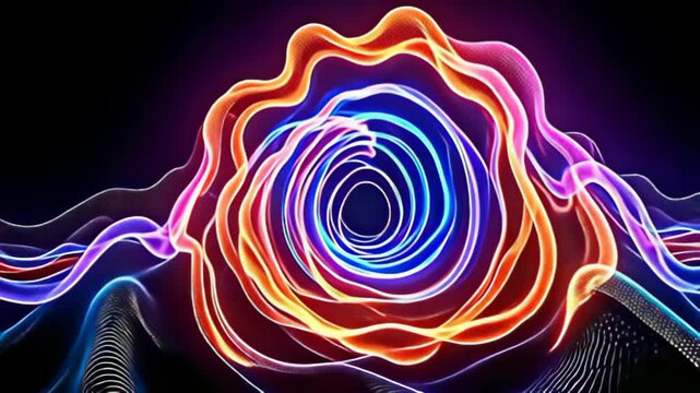 Digital glitch Border Frame pulsing in wave patterns takes shape within a mesmerizing whirlpool of colors that pulse and contract, crafting an ethereal quality that draws the viewer in,