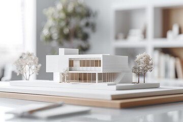 シンプルで洗練された建築模型とミニマルデザインの提案