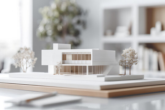 シンプルで洗練された建築模型とミニマルデザインの提案