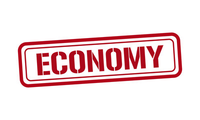 ECONOMY red stamp text vector, rubber stamp