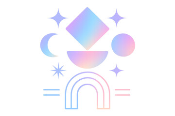 Pastel geometric harmony illustration for modern design concepts