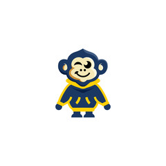 A cute cartoon monkey symbol vector