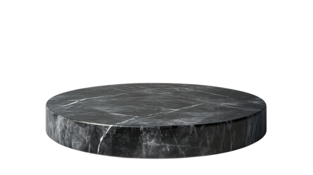 Elegant black marble pedestal showcasing a stunning design for modern interiors and artistic presentations in contemporary settings on transparent background