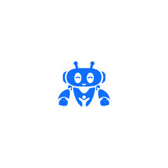 robot and human logo vector illustration