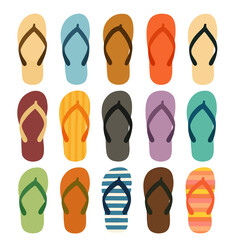Colorful Flip Flops Collection – Summer Flat Illustration of Beach Sandals