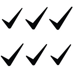 Check mark icons set. Check marks symbol collection. Simple check mark. Quality sign icon.
 Checklist symbols. Approval check flat style - stock vecto