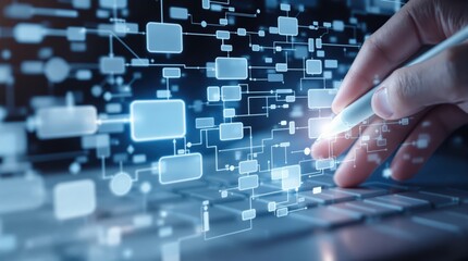 floating virtual hologram diagram