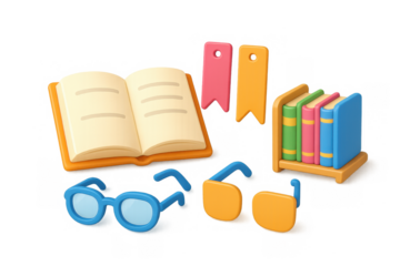 3d reading essentials illustration for education and literary themes