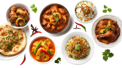 Delicious Indian Cuisine Chicken Tikka Masala, Naan, Rice Dishes