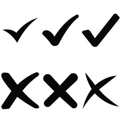 Check mark icons set. Check marks symbol collection. Simple check mark. Quality sign icon.
 Checklist symbols. Approval check flat style - stock vecto