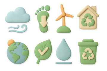 Eco friendly icons illustration: sustainable and simple design for environmental awareness