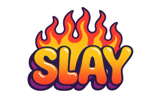 Retro flaming typography illustration for bold design concepts