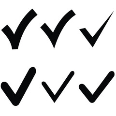 Check mark icons set. Check marks symbol collection. Simple check mark. Quality sign icon.
 Checklist symbols. Approval check flat style - stock vecto