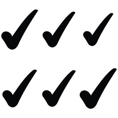 Check mark icons set. Check marks symbol collection. Simple check mark. Quality sign icon.
 Checklist symbols. Approval check flat style - stock vecto