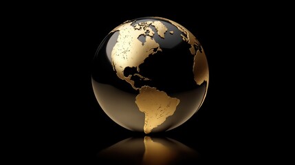 Golden globe artwork showcasing the Americas and the Atlantic in illuminated detail