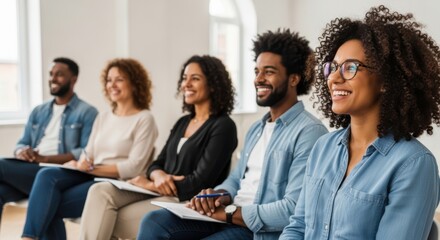 Obraz premium Diverse group of people attending a class or seminar