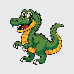 Cute Baryonyx Dinosaur isolated cartoon illustration with light background