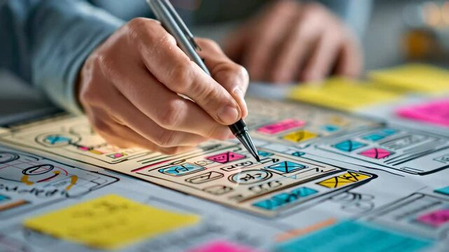 Creative UX Design Process Illustrated Through Hand Sketching and Wireframing Techniques for Innovative User Experiences