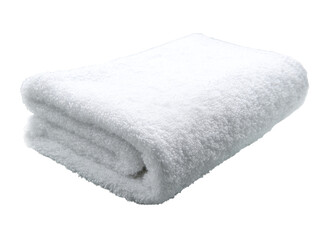 Soft white folded bath towel spa cotton luxury clean, Isolated On Transparent Background, Png Cut Out