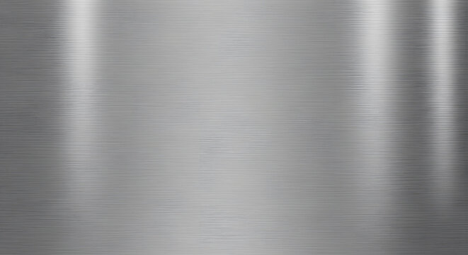 Silver metallic texture with subtle horizontal brushed lines, Shimmering metal sheet with polished surface and uniform linear grain pattern
