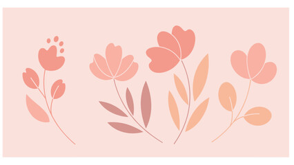 Minimalist Floral Elements: Peach and Rose Tones