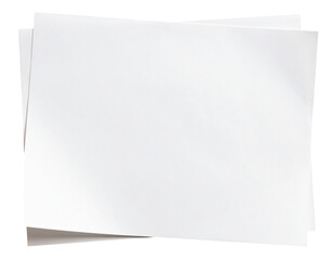 Two overlapping sheets of white paper isolated on white or transparent png

