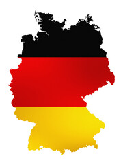 Germany Map Silhouette with National Flag Colour on Transparent Background PNG Image