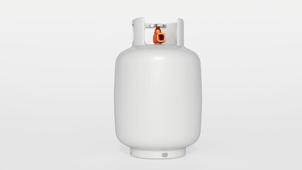 A 3d rendering of white gas tanks, the curved surfaces of the tanks and reflections that define their cylindrical shapes.