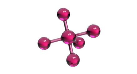 Molecule structure atom science model chemistry biology medical research pink spheres on black background