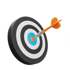 3d dartboard target icon isolated on white background