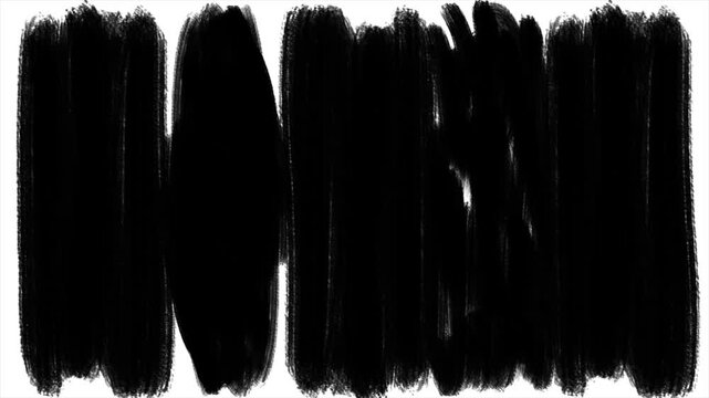 Animation of brush stroke black and white paint transition with track matte effect, brush paint concept