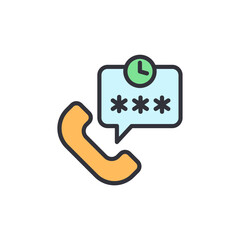 Outgoing Authentication Call Concept With Star Symbols And Clock Sign