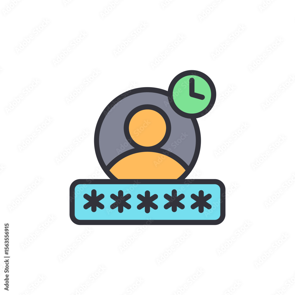 Poster user account security authentication time control access reminder