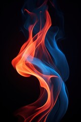Fototapeta premium Flame fire smoke blue.