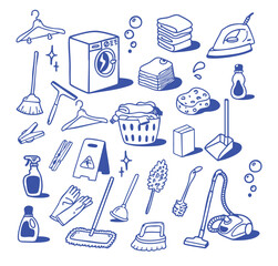 Hand drawn cleaning kit © รุ่งโรจน์ ศรีเมืองแก