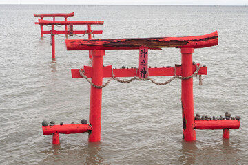 大魚神社の海中鳥居