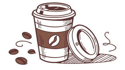 Coffee Cup Isolated on White Background Vector Illustration