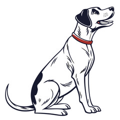 Cute Dog Sitting Isolated on White Background Vector Illustration