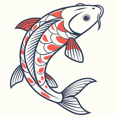 Fish Isolated on White Background Vector Illustration