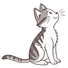 vector illustration of cartoon cat