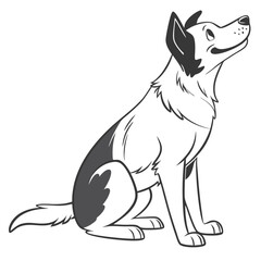 Cute Dog Sitting Isolated on White Background Vector Illustration